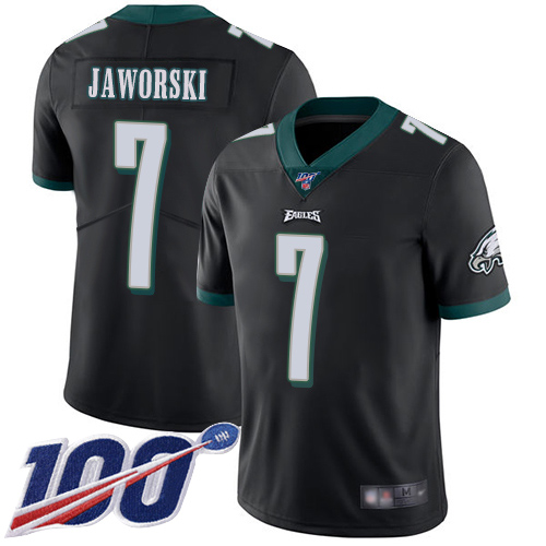 Men Philadelphia Eagles 7 Ron Jaworski Black Alternate Vapor Untouchable NFL Jersey Limited Player